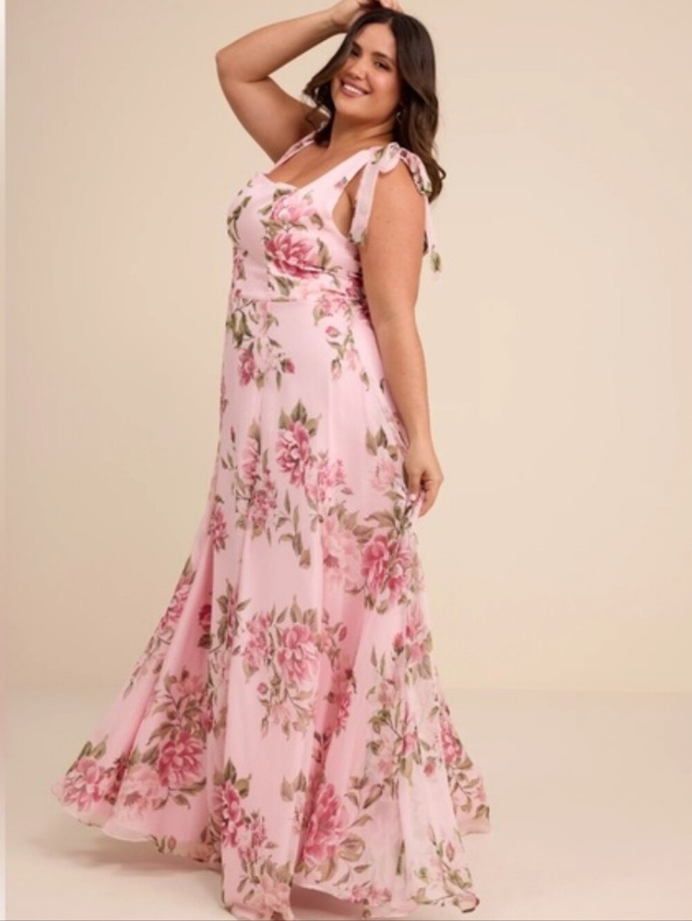 Lulu's  Love Me Forever Pink Floral  Maxi Dress Size XL NEW #4G